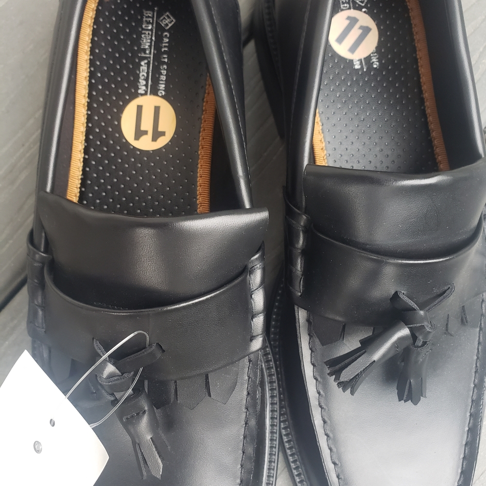 Call It Spring Classic Black Leather Loafers